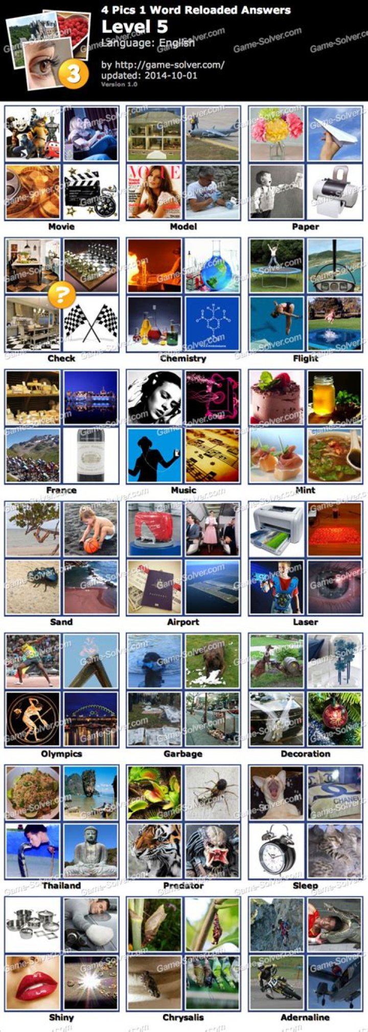 4 Pics 1 Word Reloaded Level 5 • Game Solver