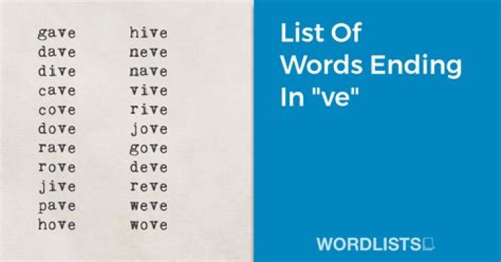 5 Letter Words Ending With VE