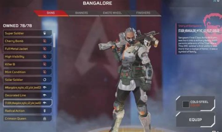 Apex Legends Bangalore "Apex Commander" Prestige skin: First Look, Price, Release Date, & More