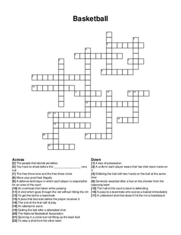 Basketball rebound play Crossword Clue