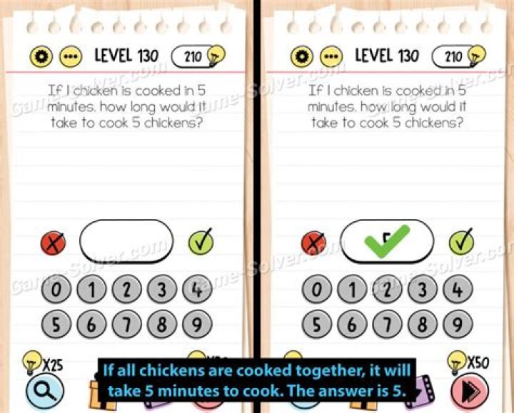 Brain Test Level 130 Answers • Game Solver