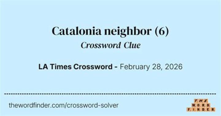 Catalonia neighbor Crossword Clue