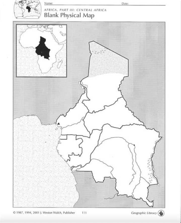Central Africa Physical Map Quiz