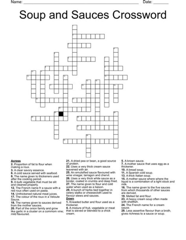 Cold sauces Crossword Clue