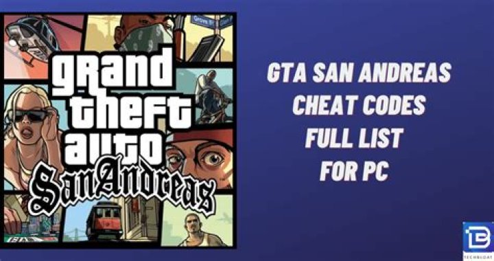 GTA San Andreas Cheats - Unlimited Health, Money, Weapon Codes
