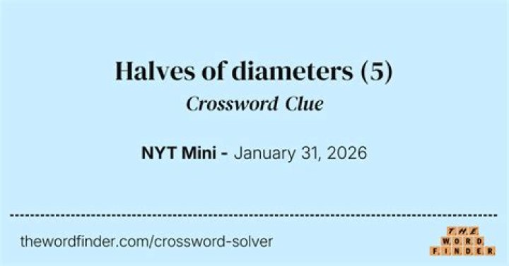 Half-diameters Crossword Clue