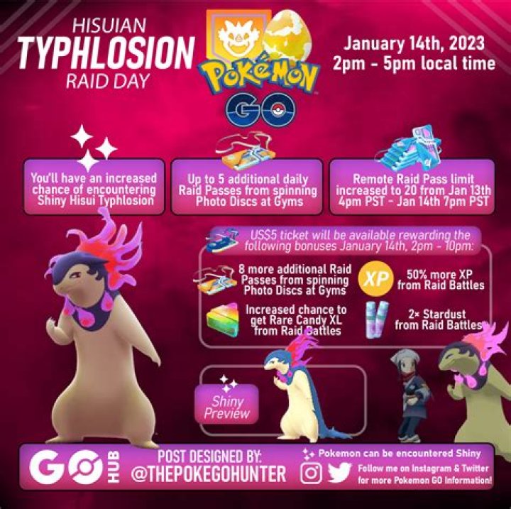 Hisuian Typhlosion Raid Day Pokémon GO, Complete Guide, Best Counters, Weaknesses, and Shiny Odds