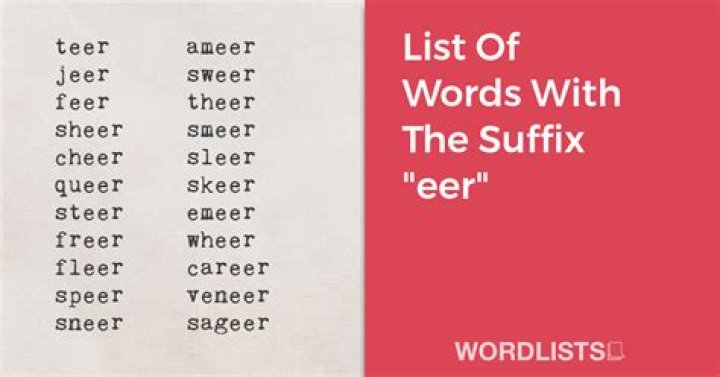 List of Words Containing 'eer'