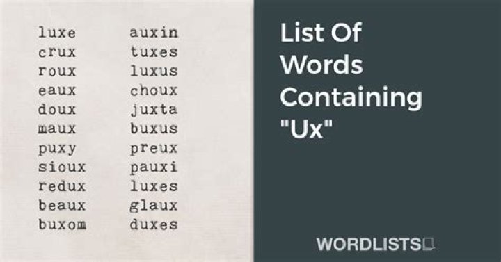 List of Words Containing 'ux'