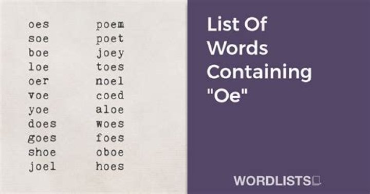 List of Words Ending With 'oe'