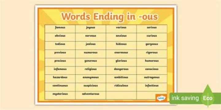 List of Words Ending With 'ou'