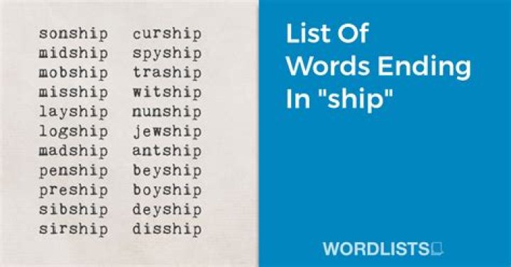 List of Words Ending With 'ship'