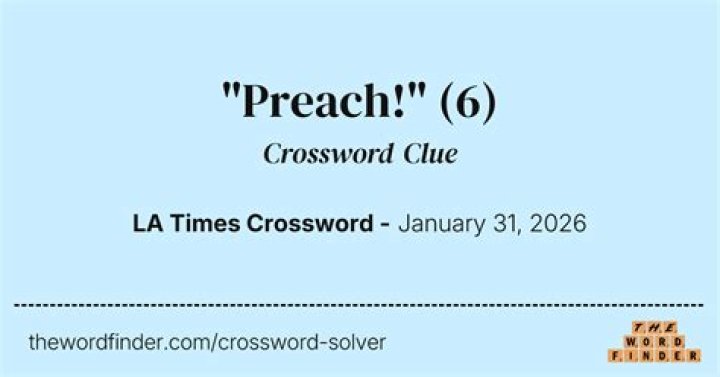 Preach! Crossword Clue