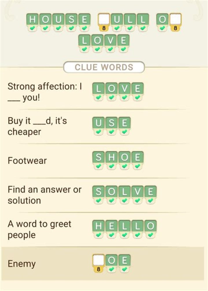 Standing side-by-side Logicross – Answers