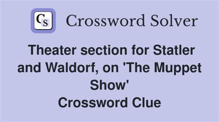 Theater section for Statler and Waldorf, on The Muppet Show Crossword Clue