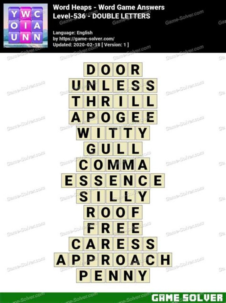 Word Heaps Level-209 - RHYMES WITH SHOE • Game Solver