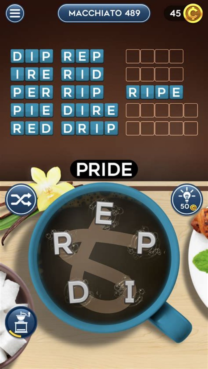 Word Mocha Breve 842 Answers • Game Solver